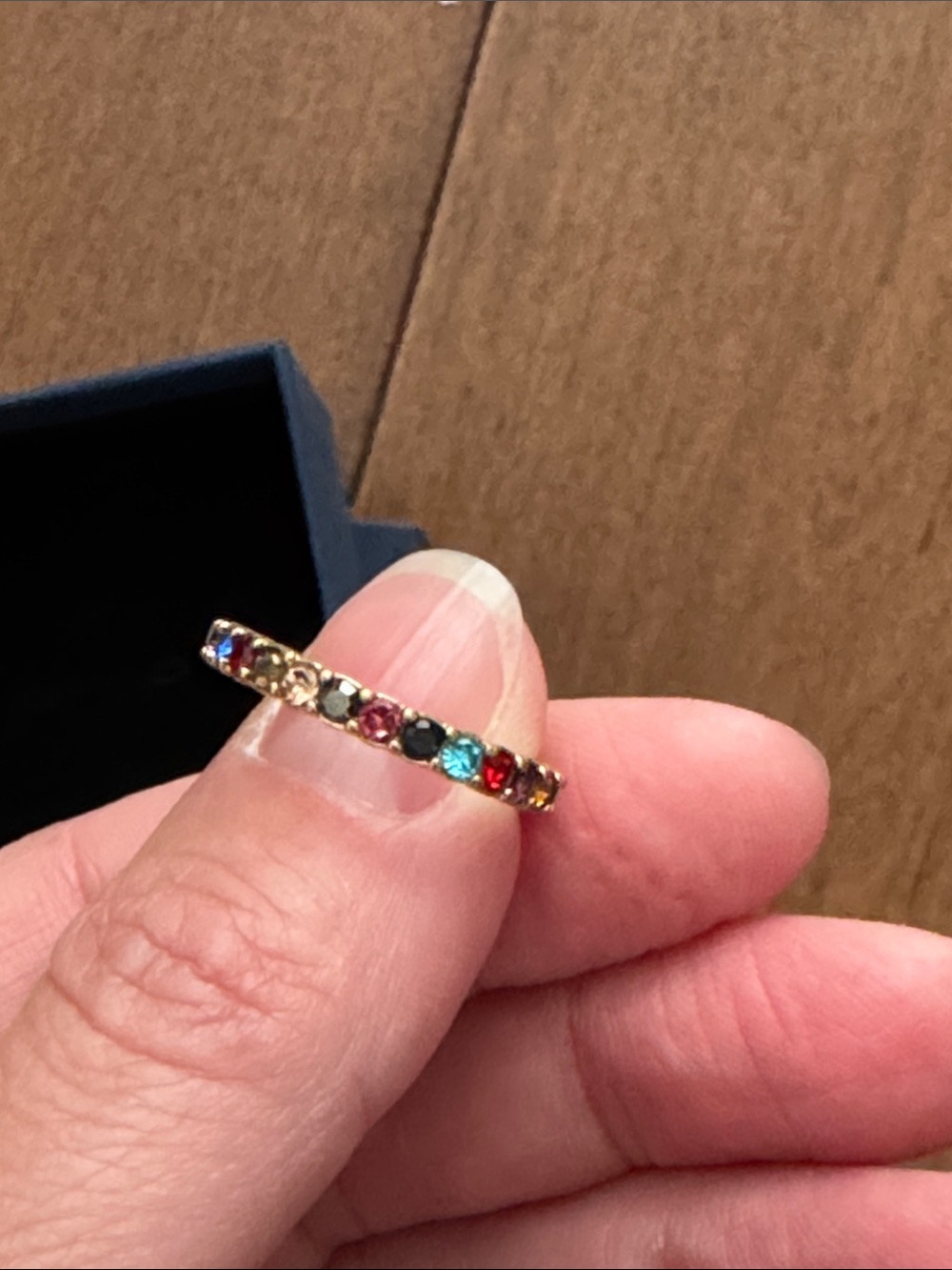 Taylor Swift Bejeweled Ring Multicolor Gemstone Band - Rainbow Stones - Picture 5 of 7